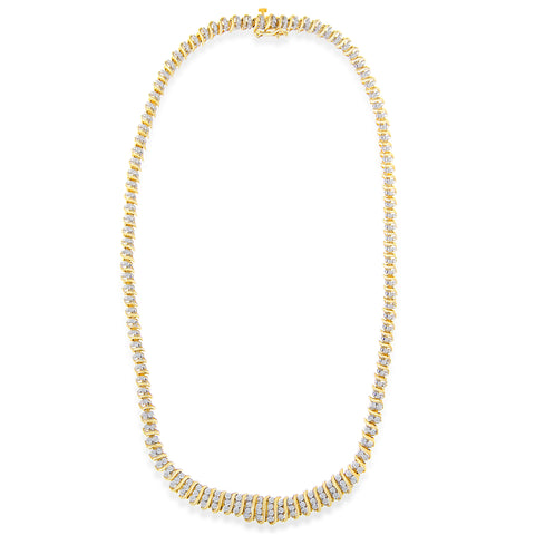 10k Yellow Gold 2 ct. TDW Round Cut Diamond 'S' Link Pendant (L-M, I1-I2)