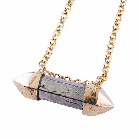 Crossed Hematite Stone Necklace