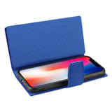 Reiko iPhone X Genuine Leather Wallet Case With Open Thumb Cut In Ultramarine