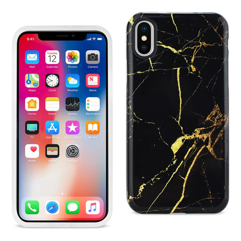 Reiko iPhone X Streak Marble iPhone Cover In Black